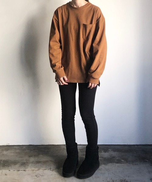 COMMON WARE（コモンウェアー）の「COMMONWARE:COTTON SLEEVERIB C/N TEE コットン スリーブリブ クルーネックTEE（Tシャツ/カットソー・メンズ・ホワイト/ブラック/テラコッタ/ベージュ・M/L/XL）」の18枚目の写真