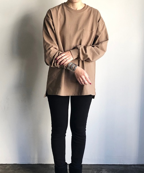 COMMON WARE（コモンウェアー）の「COMMONWARE:COTTON SLEEVERIB C/N TEE コットン スリーブリブ クルーネックTEE（Tシャツ/カットソー・メンズ・ホワイト/ブラック/テラコッタ/ベージュ・M/L/XL）」の12枚目の写真