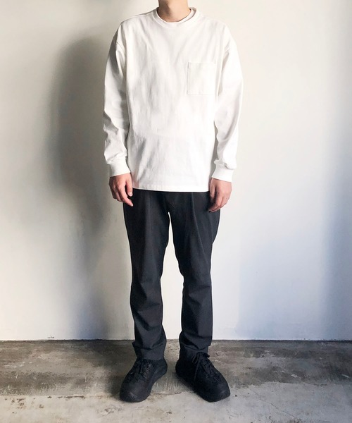 COMMON WARE（コモンウェアー）の「COMMONWARE:COTTON SLEEVERIB C/N TEE コットン スリーブリブ クルーネックTEE（Tシャツ/カットソー・メンズ・ホワイト/ブラック/テラコッタ/ベージュ・M/L/XL）」の5枚目の写真
