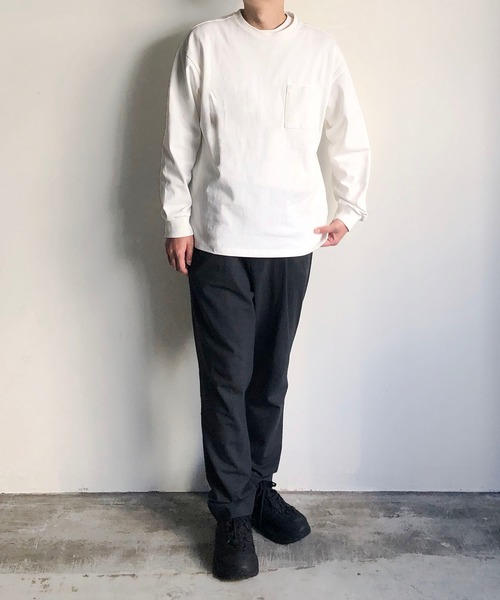 COMMON WARE（コモンウェアー）の「COMMONWARE:COTTON SLEEVERIB C/N TEE コットン スリーブリブ クルーネックTEE（Tシャツ/カットソー・メンズ・ホワイト/ブラック/テラコッタ/ベージュ・M/L/XL）」の6枚目の写真