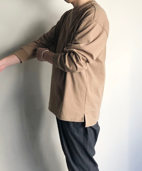 COMMON WARE（コモンウェアー）の「COMMONWARE:COTTON SLEEVERIB C/N TEE コットン スリーブリブ クルーネックTEE（Tシャツ/カットソー・メンズ・ホワイト/ブラック/テラコッタ/ベージュ・M/L/XL）」の16枚目の写真