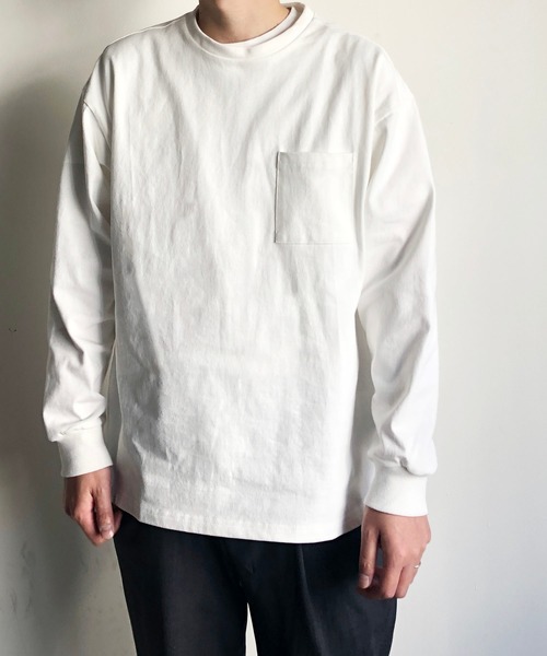 COMMON WARE（コモンウェアー）の「COMMONWARE:COTTON SLEEVERIB C/N TEE コットン スリーブリブ クルーネックTEE（Tシャツ/カットソー・メンズ・ホワイト/ブラック/テラコッタ/ベージュ・M/L/XL）」の7枚目の写真