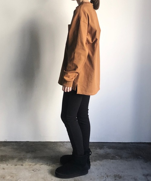 COMMON WARE（コモンウェアー）の「COMMONWARE:COTTON SLEEVERIB C/N TEE コットン スリーブリブ クルーネックTEE（Tシャツ/カットソー・メンズ・ホワイト/ブラック/テラコッタ/ベージュ・M/L/XL）」の19枚目の写真
