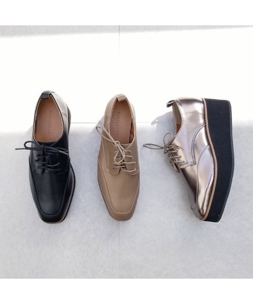 KOBE LETTUCE（コウベレタス）の「厚底スクエアトゥプラットフォームオックスフォード（その他シューズ・レディース・ブラック/シルバー系その他/ダークベージュ・LL/S/M/L）」の10枚目の写真