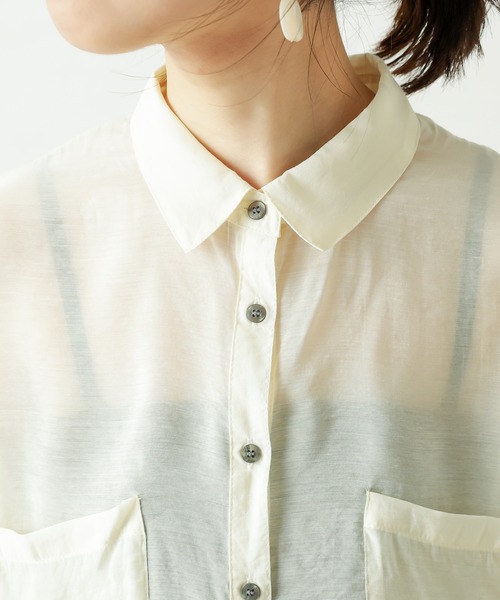 natural couture（ナチュラルクチュール）の「シアービッグシャツ（シャツ/ブラウス・レディース・アイボリー/モカ/ライトベージュ/ミント・FREE）」の9枚目の写真