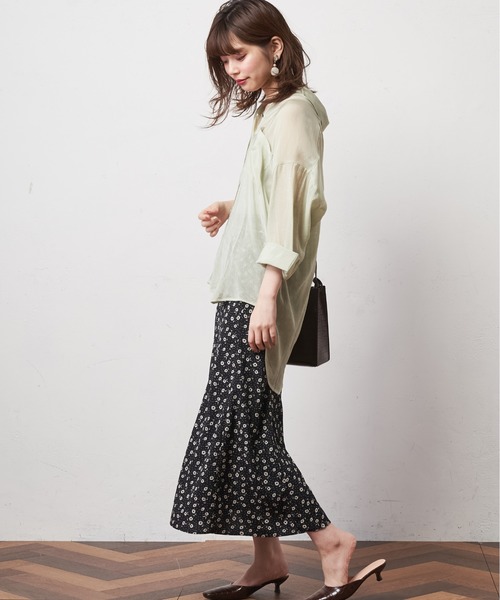 natural couture（ナチュラルクチュール）の「シアービッグシャツ（シャツ/ブラウス・レディース・アイボリー/モカ/ライトベージュ/ミント・FREE）」の19枚目の写真