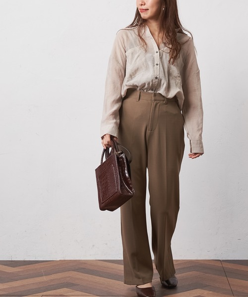 natural couture（ナチュラルクチュール）の「シアービッグシャツ（シャツ/ブラウス・レディース・アイボリー/モカ/ライトベージュ/ミント・FREE）」の22枚目の写真