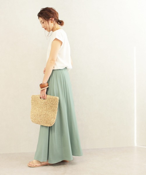 reca（レカ）の「サテンフレアスカート（スカート・レディース・ブラック/アイボリー/モカ/ブルー系その他/グリーン系その他/サンドベージュ/ミント・FREE）」の21枚目の写真