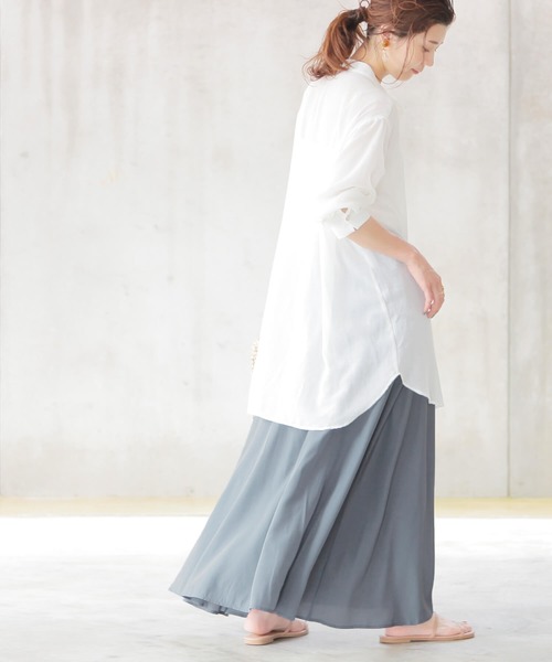 reca（レカ）の「サテンフレアスカート（スカート・レディース・ブラック/アイボリー/モカ/ブルー系その他/グリーン系その他/サンドベージュ/ミント・FREE）」の15枚目の写真