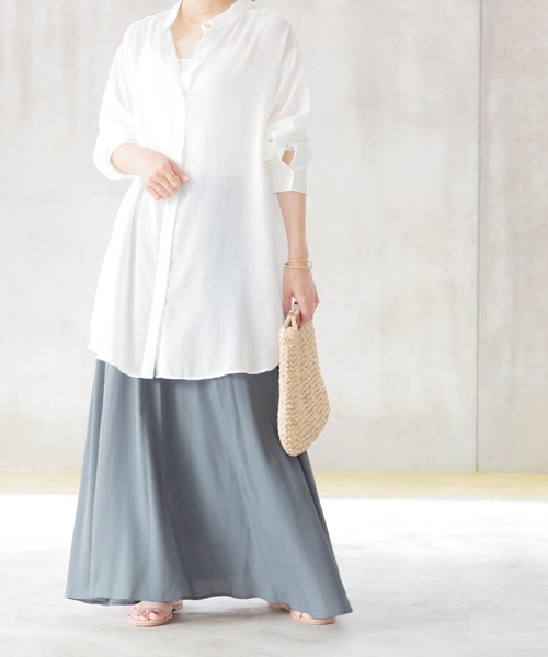 reca（レカ）の「サテンフレアスカート（スカート・レディース・ブラック/アイボリー/モカ/ブルー系その他/グリーン系その他/サンドベージュ/ミント・FREE）」の17枚目の写真