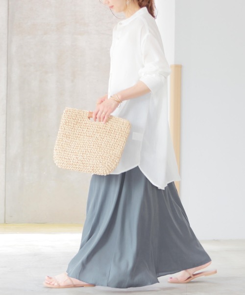 reca（レカ）の「サテンフレアスカート（スカート・レディース・ブラック/アイボリー/モカ/ブルー系その他/グリーン系その他/サンドベージュ/ミント・FREE）」の18枚目の写真