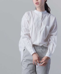 OMNES | タイプライター ウォッシャブルバンドカラービッグシャツ(シャツ/ブラウス)