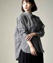 OMNES | タイプライター ウォッシャブルバンドカラービッグシャツ(シャツ/ブラウス)