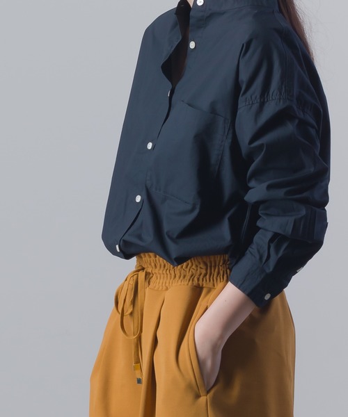 OMNES（オムネス）の「タイプライター ウォッシャブルバンドカラービッグシャツ（シャツ/ブラウス・レディース・ホワイト/ブラック/ライトグレー/オレンジ/その他/ベージュ・FREE）」の18枚目の写真