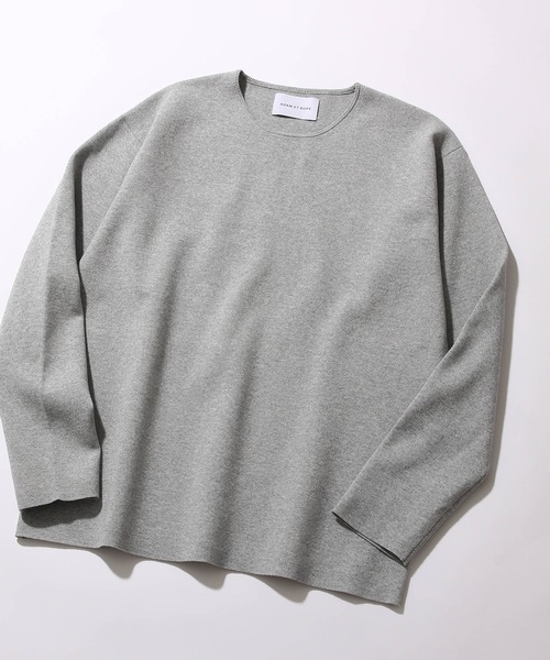 ADAM ET ROPE'（アダムエロペ）の「〈ウォッシャブル・吸水速乾性〉ミラノリブクルーネックニット（ニット/セーター・メンズ・ホワイト/ベージュ/グレー・S/M/L）」の3枚目の写真