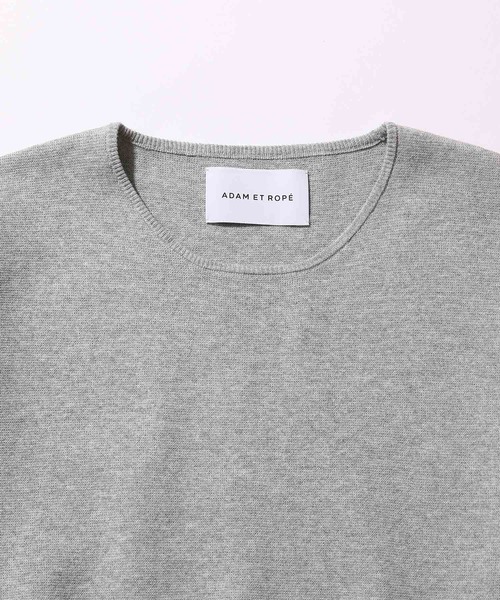 ADAM ET ROPE'（アダムエロペ）の「〈ウォッシャブル・吸水速乾性〉ミラノリブクルーネックニット（ニット/セーター・メンズ・ホワイト/ベージュ/グレー・S/M/L）」の13枚目の写真