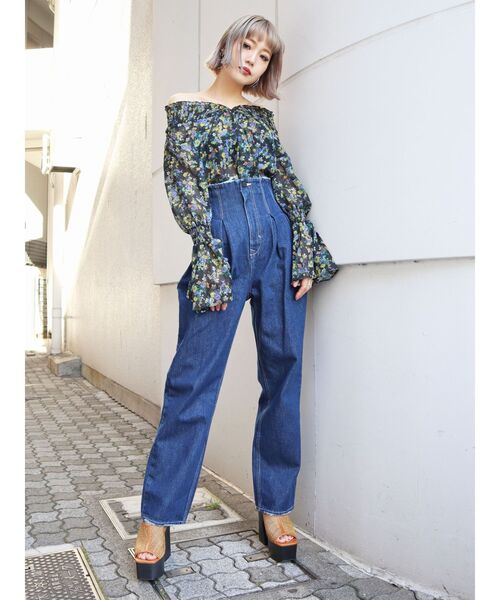 EMODA（エモダ）の「シャーリングフレアトップス（シャツ/ブラウス・レディース・ブラック/ブラウン/その他/その他1・FREE）」の6枚目の写真