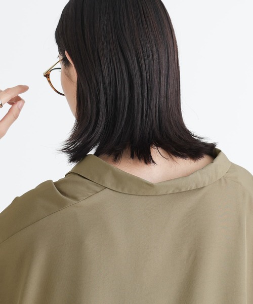 n'OrLABEL(ノアールレーベル)の「『スキッパー襟チュニックワンピース』(シャツワンピース・レディース・オフホワイト/カーキ/ブラック/ラベンダー・FREE)」の15枚目の写真