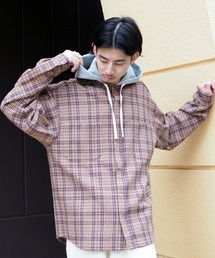 B:MING by BEAMS | B:MING by BEAMS / チェック ワイドフィット フードシャツ(シャツ/ブラウス)