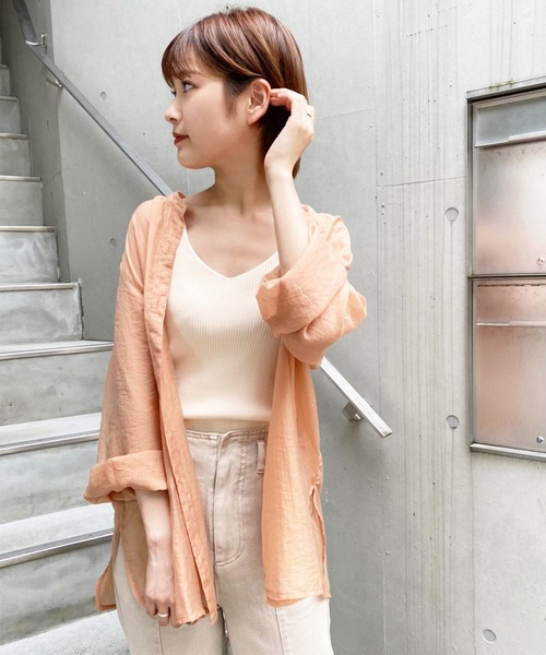 one after another NICE CLAUP（ワンアフターアナザーナイスクラップ）の「ニットタンク（ニット/セーター・レディース・ベージュ/ブラウン/ピンク/アイボリー・FREE）」の9枚目の写真