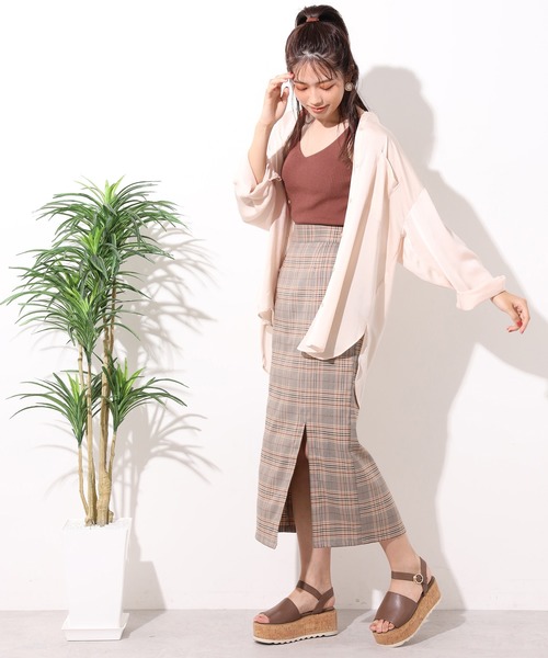 one after another NICE CLAUP（ワンアフターアナザーナイスクラップ）の「ニットタンク（ニット/セーター・レディース・ベージュ/ブラウン/ピンク/アイボリー・FREE）」の8枚目の写真