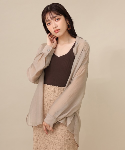 one after another NICE CLAUP（ワンアフターアナザーナイスクラップ）の「ニットタンク（ニット/セーター・レディース・ベージュ/ブラウン/ピンク/アイボリー・FREE）」の16枚目の写真