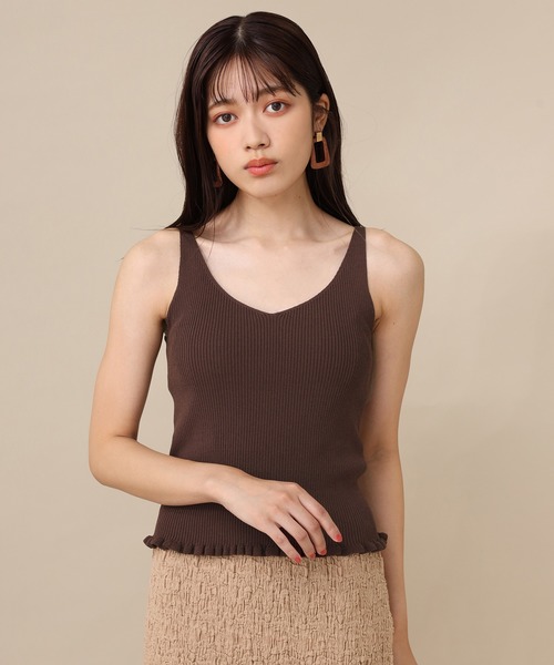 one after another NICE CLAUP（ワンアフターアナザーナイスクラップ）の「ニットタンク（ニット/セーター・レディース・ベージュ/ブラウン/ピンク/アイボリー・FREE）」の14枚目の写真