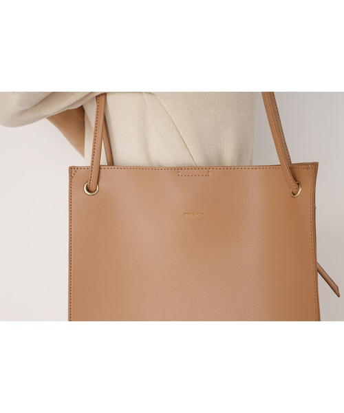 one after another NICE CLAUP（ワンアフターアナザーナイスクラップ）の「シンプルスクエアバッグ（トートバッグ・レディース・ブラック/モカ/キャメル/シルバー/アイボリー・FREE）」の10枚目の写真