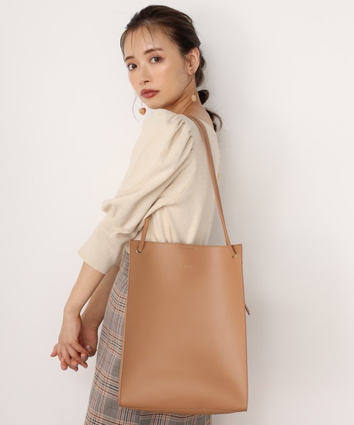 one after another NICE CLAUP（ワンアフターアナザーナイスクラップ）の「シンプルスクエアバッグ（トートバッグ・レディース・ブラック/モカ/キャメル/シルバー/アイボリー・FREE）」の16枚目の写真