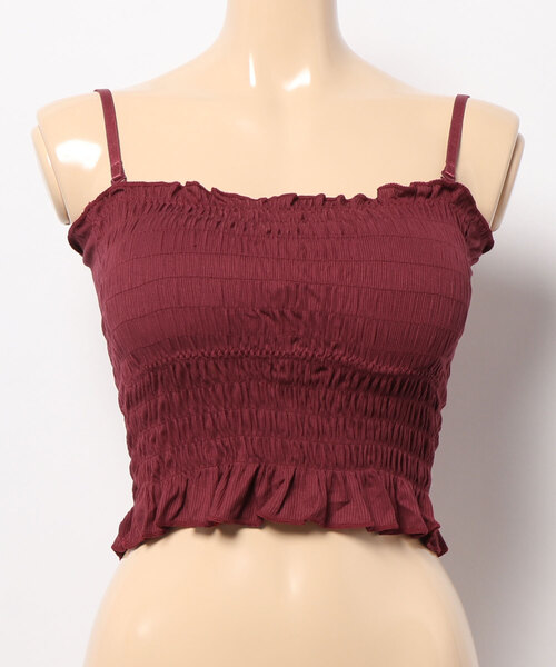 STYLEBLOCK(スタイルブロック)の「立体パッド付きストラップ取り外し可能ノンワイヤーキャミソール(キャミソール・レディース・グレー/マスタード/ホワイト/グリーン/ブラック/レッド・FREE)」の6枚目の写真