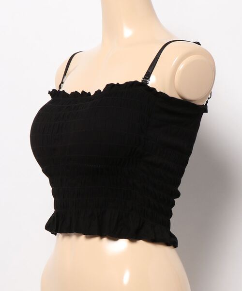 STYLEBLOCK(スタイルブロック)の「立体パッド付きストラップ取り外し可能ノンワイヤーキャミソール(キャミソール・レディース・グレー/マスタード/ホワイト/グリーン/ブラック/レッド・FREE)」の7枚目の写真