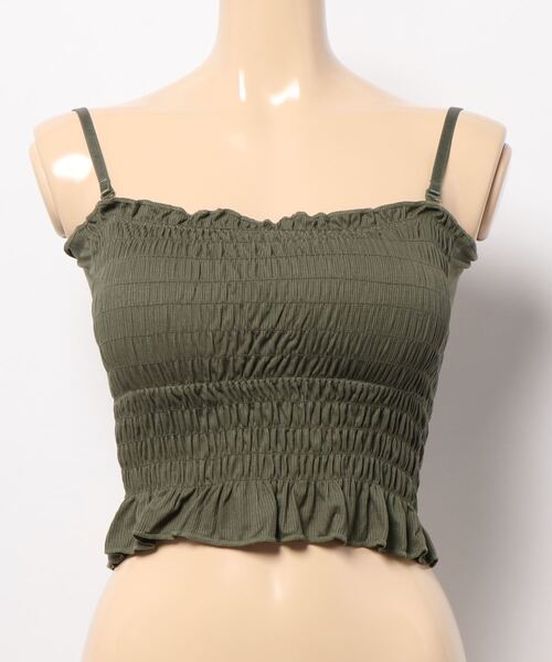 STYLEBLOCK(スタイルブロック)の「立体パッド付きストラップ取り外し可能ノンワイヤーキャミソール(キャミソール・レディース・グレー/マスタード/ホワイト/グリーン/ブラック/レッド・FREE)」の13枚目の写真