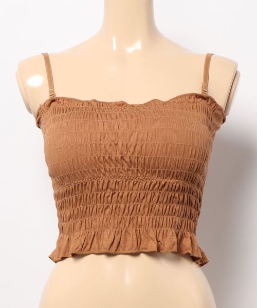 STYLEBLOCK(スタイルブロック)の「立体パッド付きストラップ取り外し可能ノンワイヤーキャミソール(キャミソール・レディース・グレー/マスタード/ホワイト/グリーン/ブラック/レッド・FREE)」の12枚目の写真