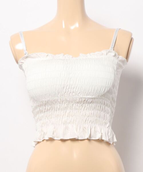 STYLEBLOCK(スタイルブロック)の「立体パッド付きストラップ取り外し可能ノンワイヤーキャミソール(キャミソール・レディース・グレー/マスタード/ホワイト/グリーン/ブラック/レッド・FREE)」の16枚目の写真