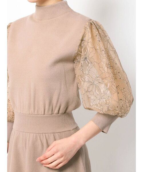 レーススリーブニットワンピース ワンピース Lagunamoon ラグナムーン のファッション