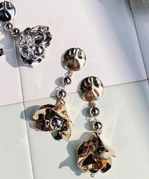 メタリックフラワーピアス/metallic pedal