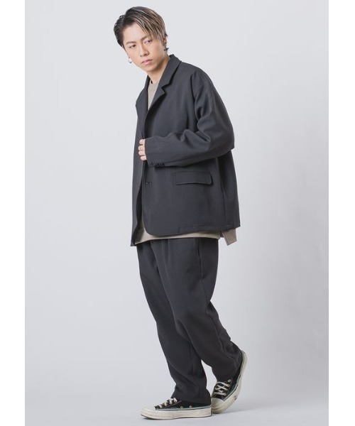 ルーズでリラックスなジャケットとビッグシルエットのパンツのセットアップ ビッグシルエットオーバーサイズ スーツジャケット Evolution エボリューション のファッション通販 Zozotown