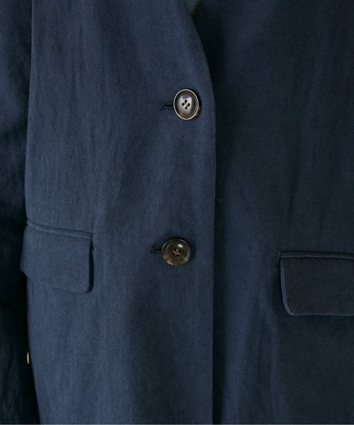 ANGIE（アンジー）の「コットンリネンノーカラージャケット/日本製（ノーカラージャケット・レディース・ネイビー/マスタード/ナチュラル・FREE）」の22枚目の写真