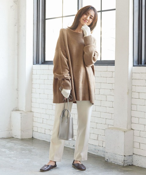 KOBE LETTUCE（コウベレタス）の「オーバーニットトップス+アームウォーマーセット（ニット/セーター・レディース・ライトグレー/ピンク/モカ・FREE）」の5枚目の写真