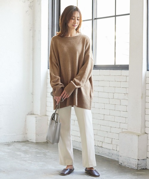 KOBE LETTUCE（コウベレタス）の「オーバーニットトップス+アームウォーマーセット（ニット/セーター・レディース・ライトグレー/ピンク/モカ・FREE）」の6枚目の写真