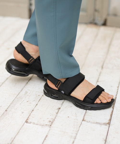 UNION STATION（ユニオンステーション）の「【エアクッション内蔵】ボリュームソール/スポーツサンダル/ストラップベルトスニーカー（サンダル・メンズ・ブラック・M/L）」の3枚目の写真