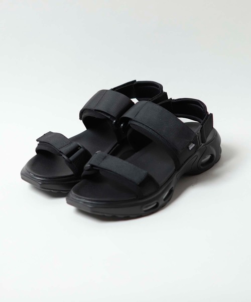 UNION STATION（ユニオンステーション）の「【エアクッション内蔵】ボリュームソール/スポーツサンダル/ストラップベルトスニーカー（サンダル・メンズ・ブラック・M/L）」の4枚目の写真
