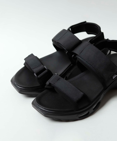 UNION STATION（ユニオンステーション）の「【エアクッション内蔵】ボリュームソール/スポーツサンダル/ストラップベルトスニーカー（サンダル・メンズ・ブラック・M/L）」の5枚目の写真