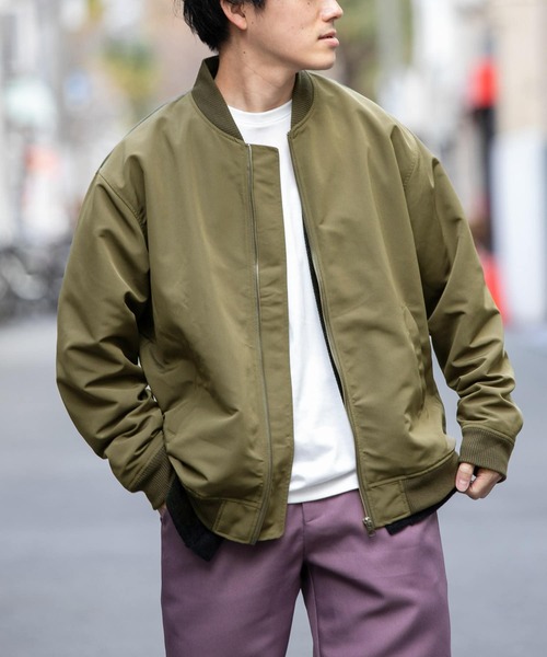 ITEMS URBANRESEARCH(アイテムズ アーバンリサーチ)の「エステルウェザー総裏MA-1(その他アウター・メンズ・ベージュ/ピンク/ブラック/カーキ・LARGE/MEDIUM)」の8枚目の写真