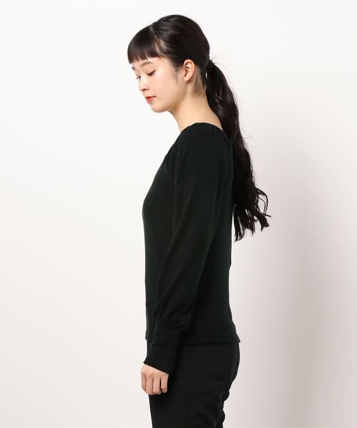 KOBE LETTUCE(コウベレタス)の「スクエアネックボリューム袖トップス(Tシャツ/カットソー・レディース・ブラック/ライトベージュ/モカ/ブルー・FREE)」の6枚目の写真