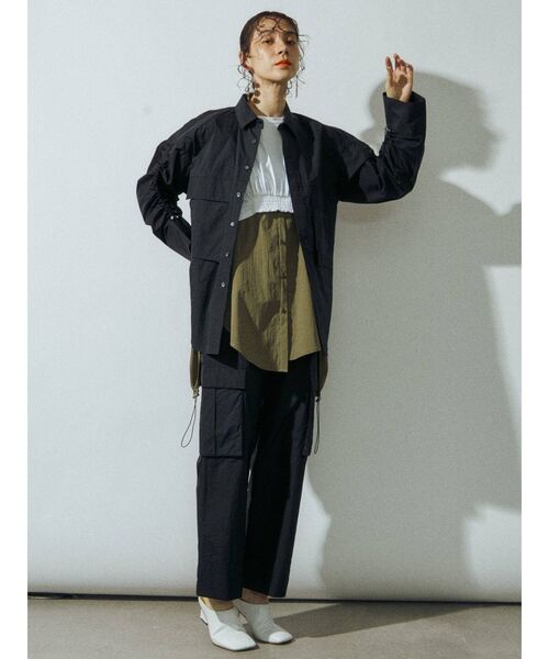 UN3D.（アンスリード）の「シアーカーゴシャツ（シャツ/ブラウス・レディース・ホワイト/ブラック/ベージュ・FREE）」の11枚目の写真