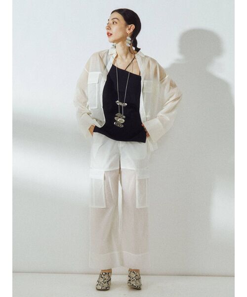 UN3D.（アンスリード）の「シアーカーゴシャツ（シャツ/ブラウス・レディース・ホワイト/ブラック/ベージュ・FREE）」の17枚目の写真