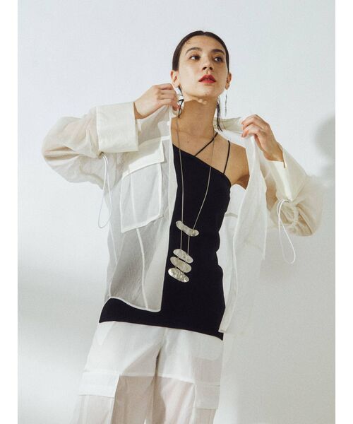 UN3D.（アンスリード）の「シアーカーゴシャツ（シャツ/ブラウス・レディース・ホワイト/ブラック/ベージュ・FREE）」の20枚目の写真