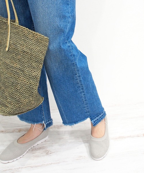 あしながおじさん(アシナガオジサン)の「足が痛くならないニットフラットシューズ /あしながおじさん(スリッポン・レディース・シルバー/ブラック/ベージュ/ラベンダー・22.5cm/24.5cm/23.0cm/23.5cm/24.0cm)」の8枚目の写真