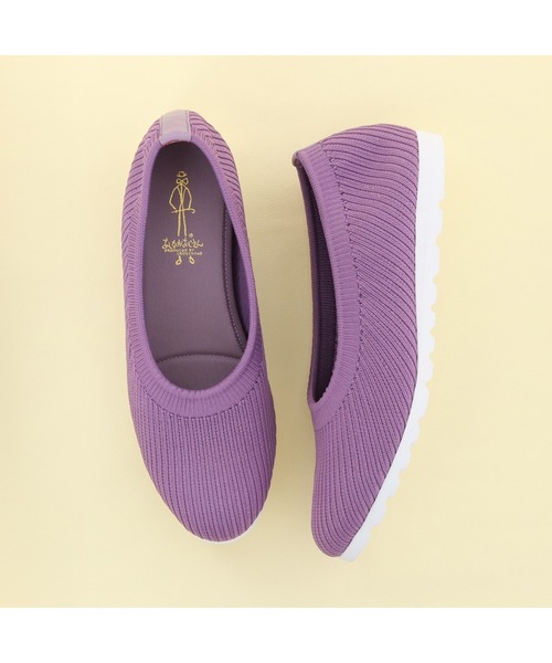 あしながおじさん(アシナガオジサン)の「足が痛くならないニットフラットシューズ /あしながおじさん(スリッポン・レディース・シルバー/ブラック/ベージュ/ラベンダー・22.5cm/24.5cm/23.0cm/23.5cm/24.0cm)」の12枚目の写真